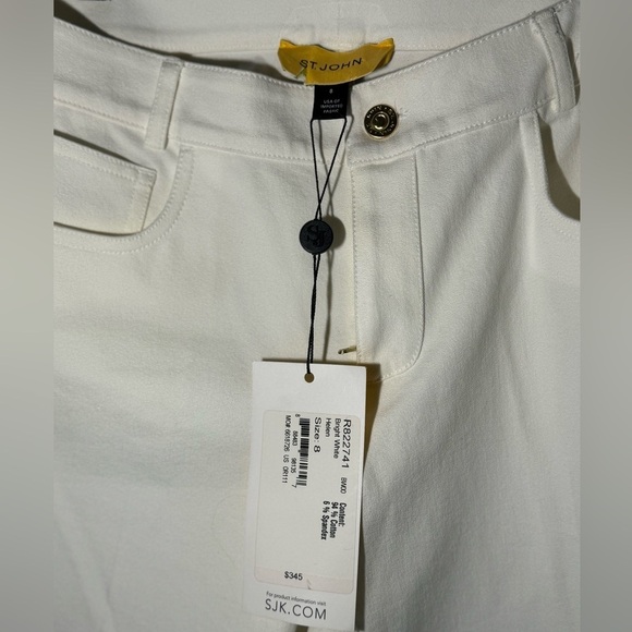 St. John Yellow Label Crystal Pocket in Jeans in White, size 8 New with tags - Picture 7 of 13